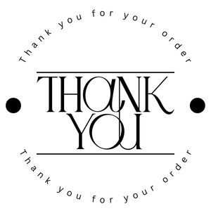 White Thank You Sticker  50 Labels Per Order